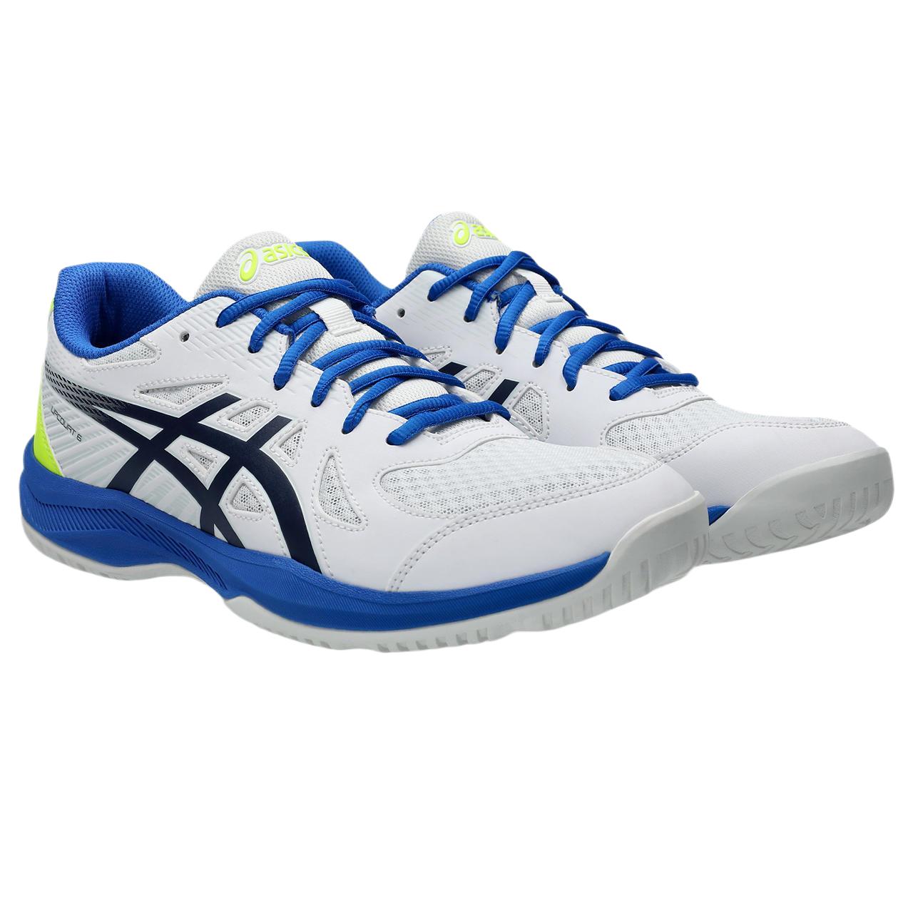 ASICS Gel Upcourt 6 Slip Resistant Low top Badminton Shoes Men’s White Blue