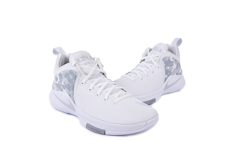 Мужские кроссовки Nike Zoom Witness LBJ (серые) — Белый / серый — фото 3