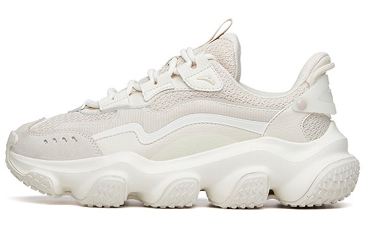 Anta Life Collection Zhou White 2.0 Cushioning, Wear Resistant Low top Chunky Sneakers Women's Gray White