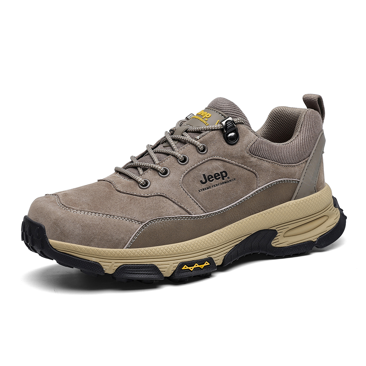 Jeep Textile, Synthetic Leather Comfortable Low top Outdoor Shoes Men’s Khaki
