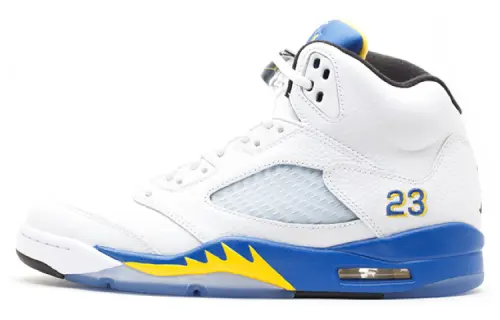 Jordan Air Jordan 5 OG High Top Retro Basketball Shoes Women's White Blue 2013