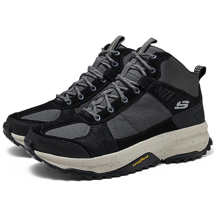 Skechers OUTDOOR MENS Abrasion Resistant Abrasion Resistant Mid top Mountaineering Shoes Men’s Black Gray