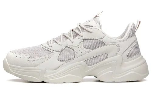 Anta Textile, Synthetic Leather Slip Resistant, Abrasion Resistant, Breathable Low top Chunky Sneakers Men's Gray