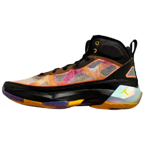 Jordan Air Jordan 37 Basketball Shoes Men's High Top Black/Orange