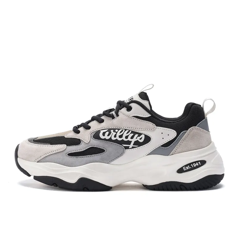 JEEP SPIRIT Lightweight Abrasion Resistant Breathable Low top Chunky Sneakers Men's Light Sandy