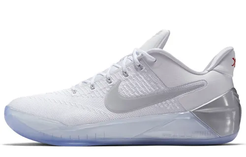 Nike Kobe AD Kicks Off New Year With Chrome Kobe Round-toe Lace Low-top Practical Basketball Shoes Men's White