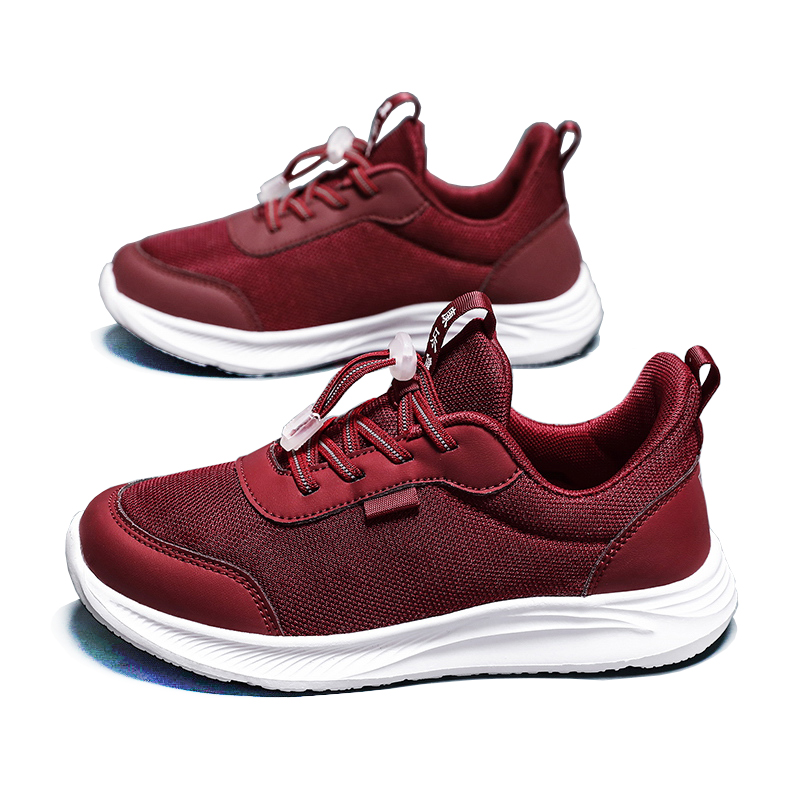 KANGLEJIAN Walking Shoes Unisex Low Top Maroon/Black