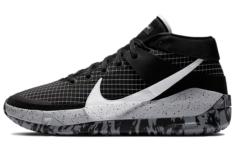 Nike KD 13 \"Oreo\" Oreo non-slip and wear-resistant mid-top basketball shoes for men and women, black, foreign version