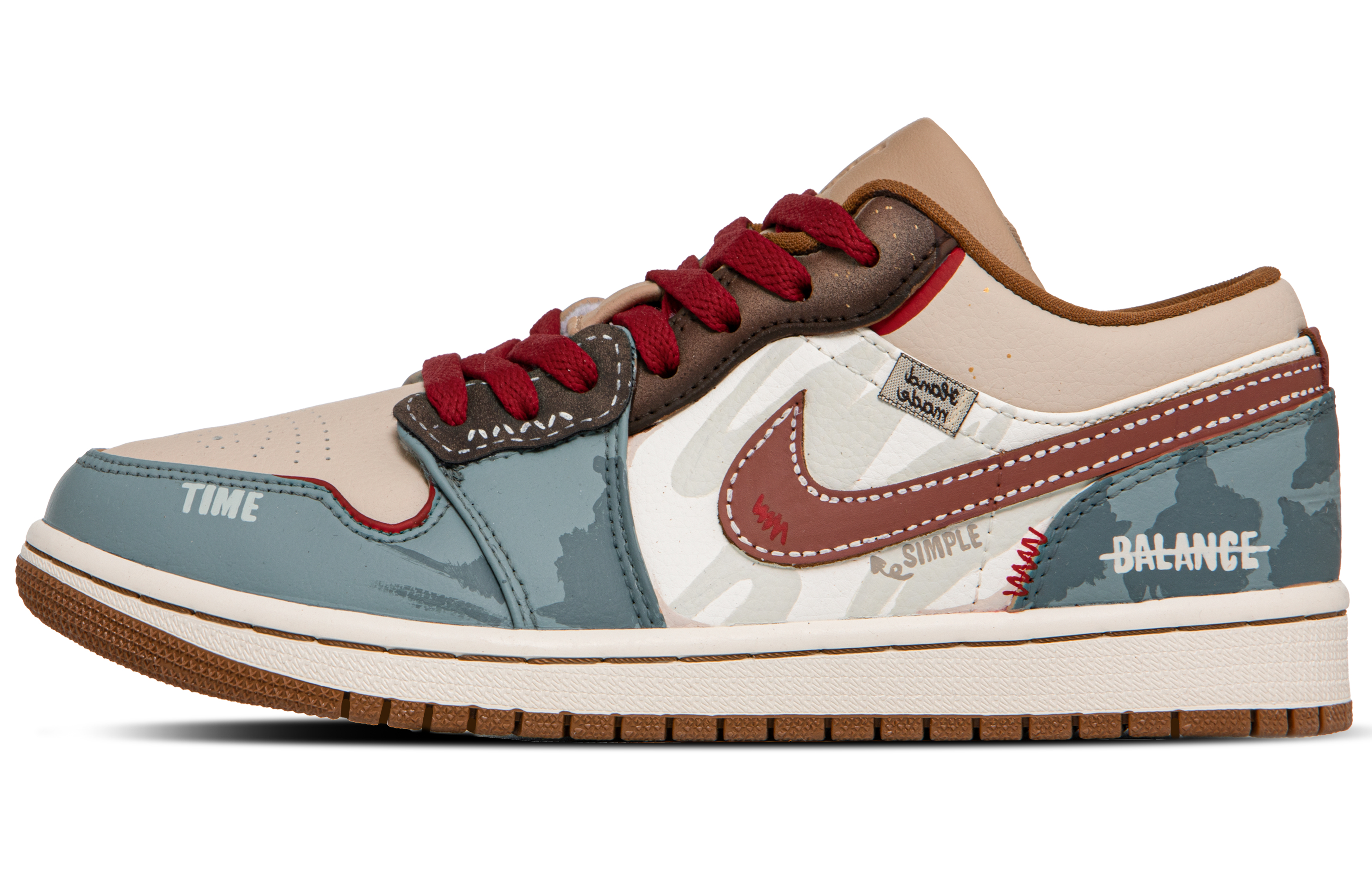 Jordan Air Jordan 1 Moonset Abrasion Resistant Breathable Low top Vintage Basketball Shoes Men’s Haze Blue Brown