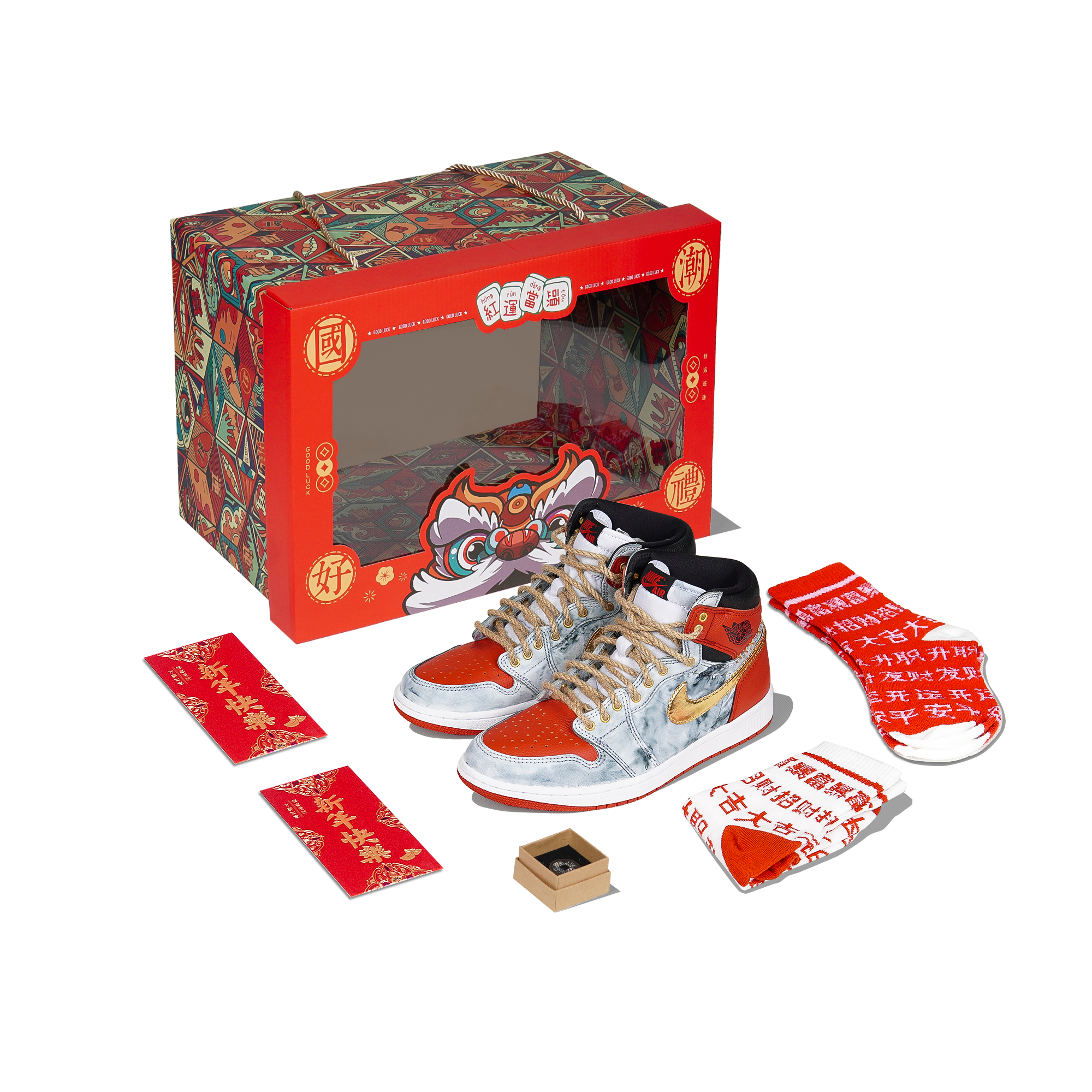 Jordan Air Jordan 1 Retro High Og High top Vintage Basketball Shoes Unisex Gold Red
