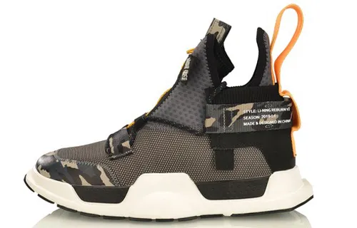Li Ning Reburn Ws Slip Resistant Lightweight Non slip Lightweight Mid top Vintage Basketball Shoes Unisex Camouflage