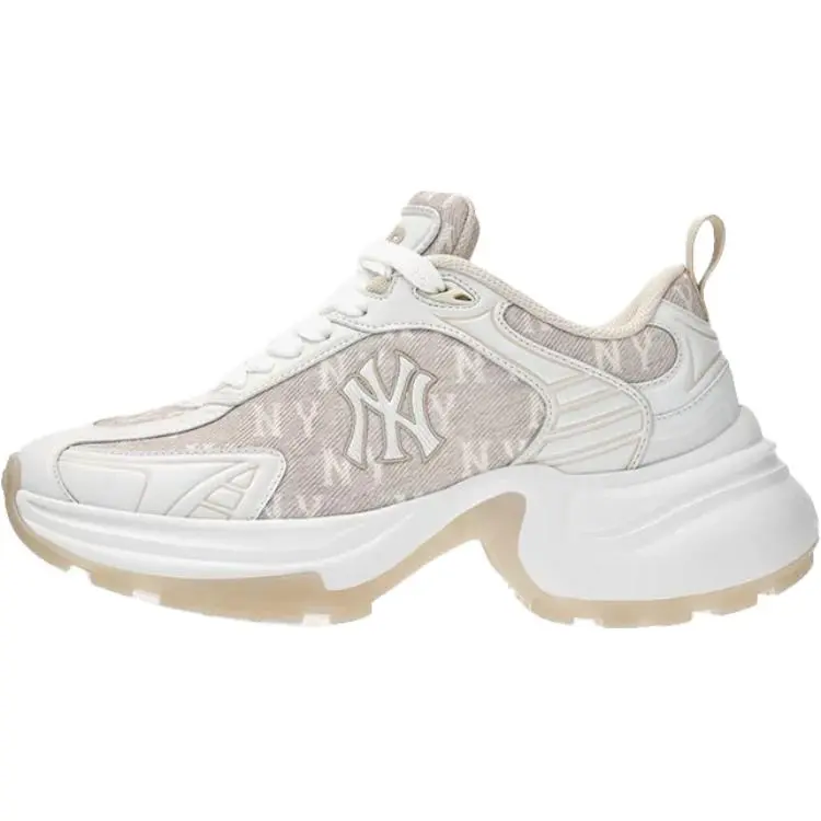 MLB New York Yankees Abrasion Resistant Height Increasing Low top Chunky Sneakers Unisex White