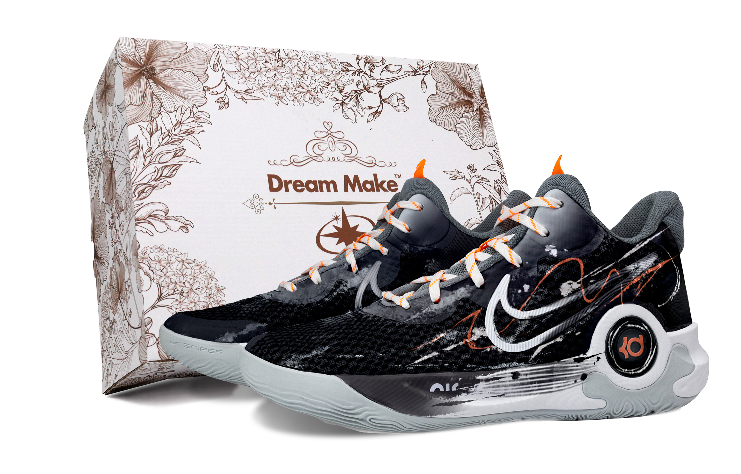 Nike KD Trey 5 IX Basketball Shoes Unisex Mid Top Black/White/Gray