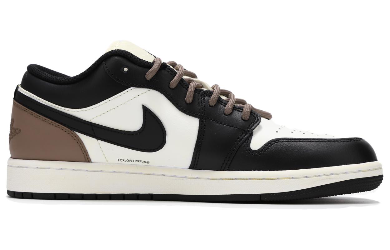 Jordan Air Jordan 1 Slip Resistant Abrasion Resistant Low top Vintage Basketball Shoes Women’s Black Brown
