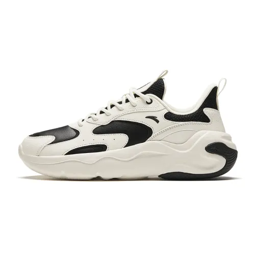 Anta Life Collection Slip Resistant Abrasion Resistant Low top Chunky Sneakers Women's Black White