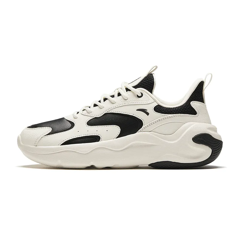 Anta Life Collection Slip Resistant Abrasion Resistant Low top Chunky Sneakers Women's Black White