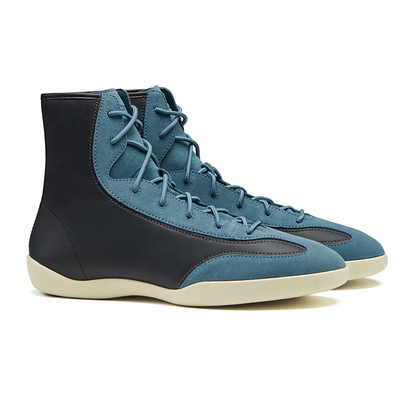 EQLZ EQUALIZER Vintage Basketball Shoes Unisex High Top Phantom Black/Classical Style Blue