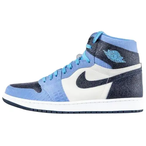 Jordan 1 High top Vintage Basketball Shoes Unisex Blue Black