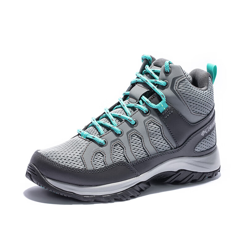 Columbia Slip Resistant Abrasion Resistant Mid top Hiking Shoes Women’s Gray Green
