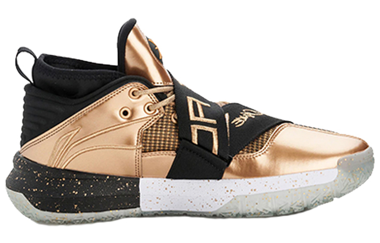 Li Ning All City 7 Abrasion Resistant Slip Resistant Mid top Basketball Shoes Men’s Gold