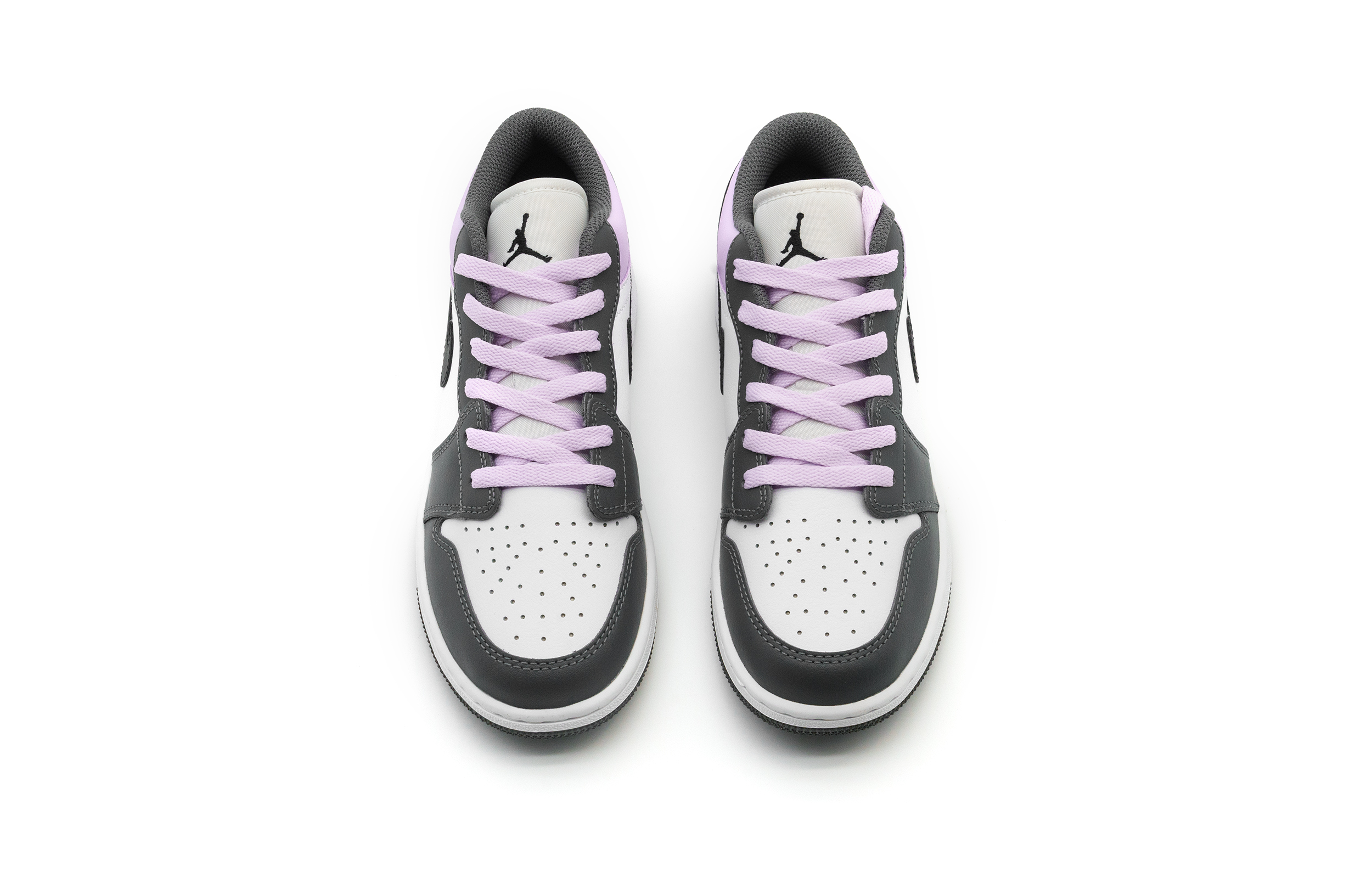 Jordan Air Jordan 1 Cushioning Slip Resistant Abrasion Resistant Low top Vintage Basketball Shoes Unisex Gray Purple