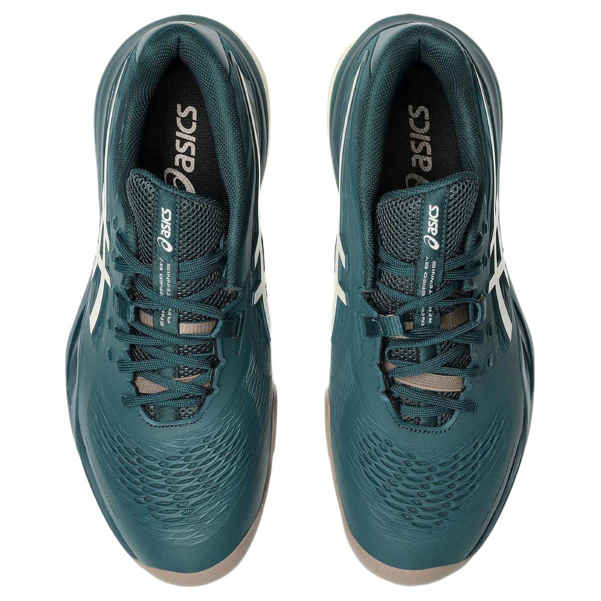 ASICS GEL RESOLUTION 10 Synthetic Leather Abrasion Resistant Breathable Low top Tennis Shoes Men’s Dark Green