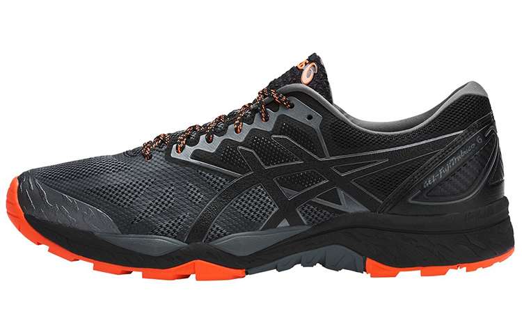ASICS GEL FujiTrabuco 7 Trail Running Shoes Men's Black Gray Orange