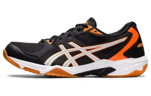 Asics Gel-Rocket 10 sporty and comfortable low-top volleyball shoes for men and women, black and orange