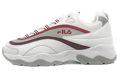 FILA Ray Vintage Low top Chunky Sneakers Unisex White Red Korean Style