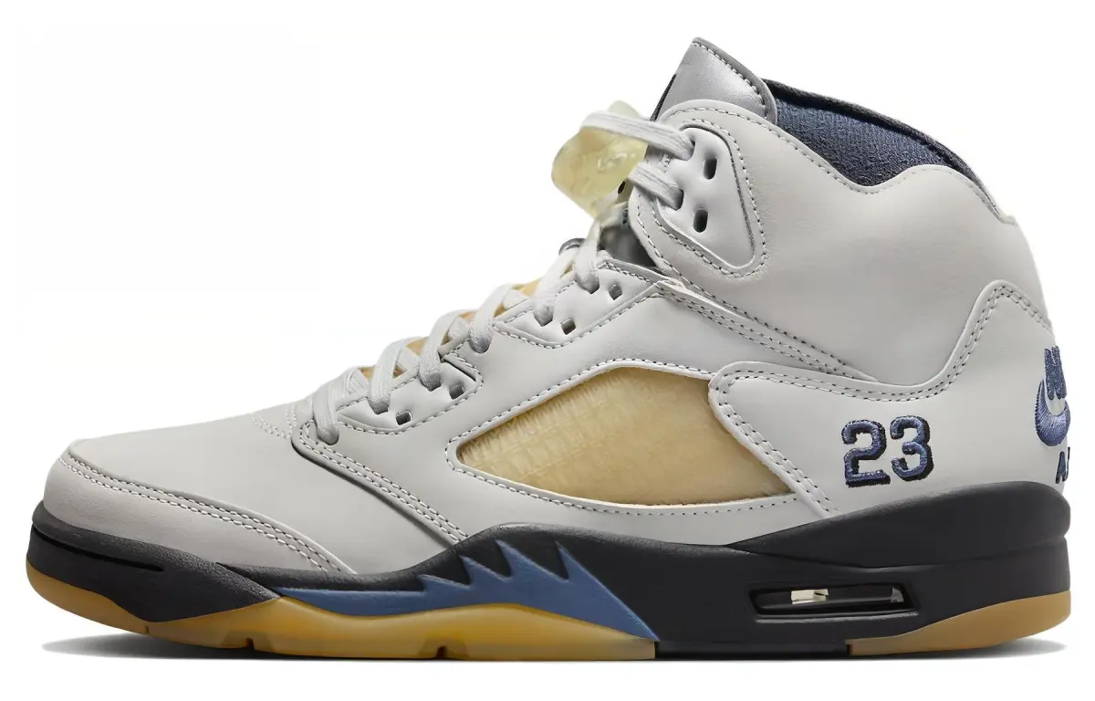Jordan x A MA MANIÉRE Air Jordan 5 'Photon Dust' Trendy High top Vintage Basketball Shoes Women's White
