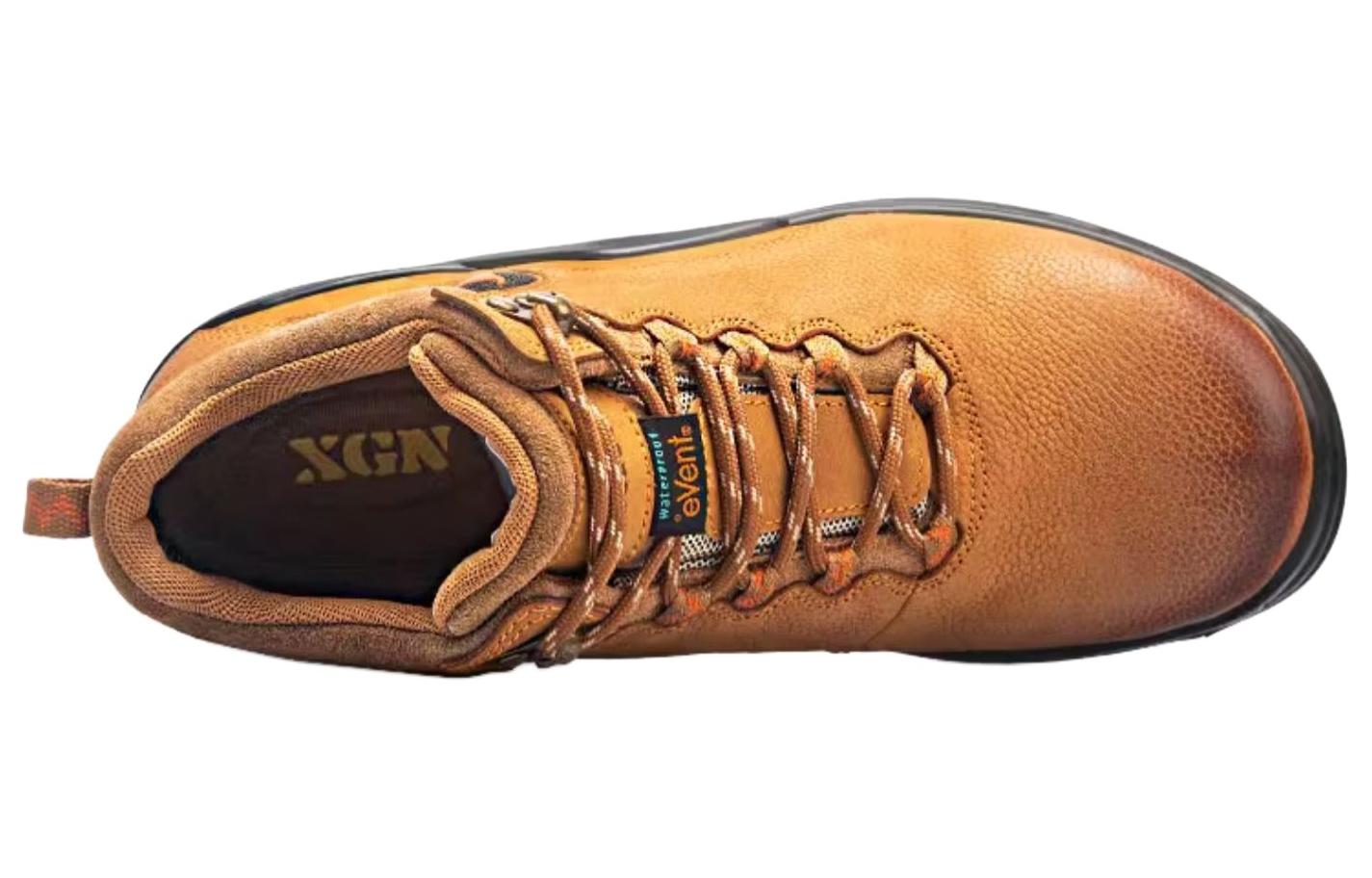 XGN Breathable Cushioning Slip Resistant Mid top Mountaineering Shoes Men’s Earth Yellow