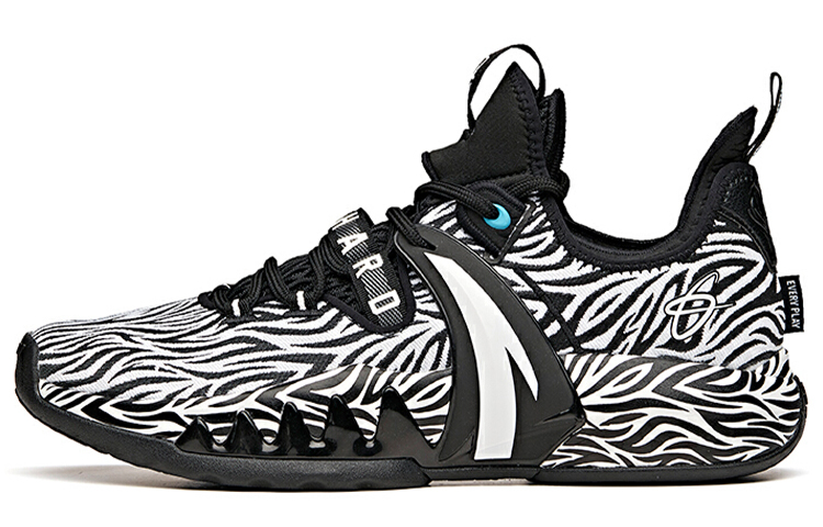 Anta Anta GH2 Hayward White Tiger Tiger comfortable fabric TPU shock-absorbing anti-slip wear-resistant breathable support low-top basketball shoes men's white and black