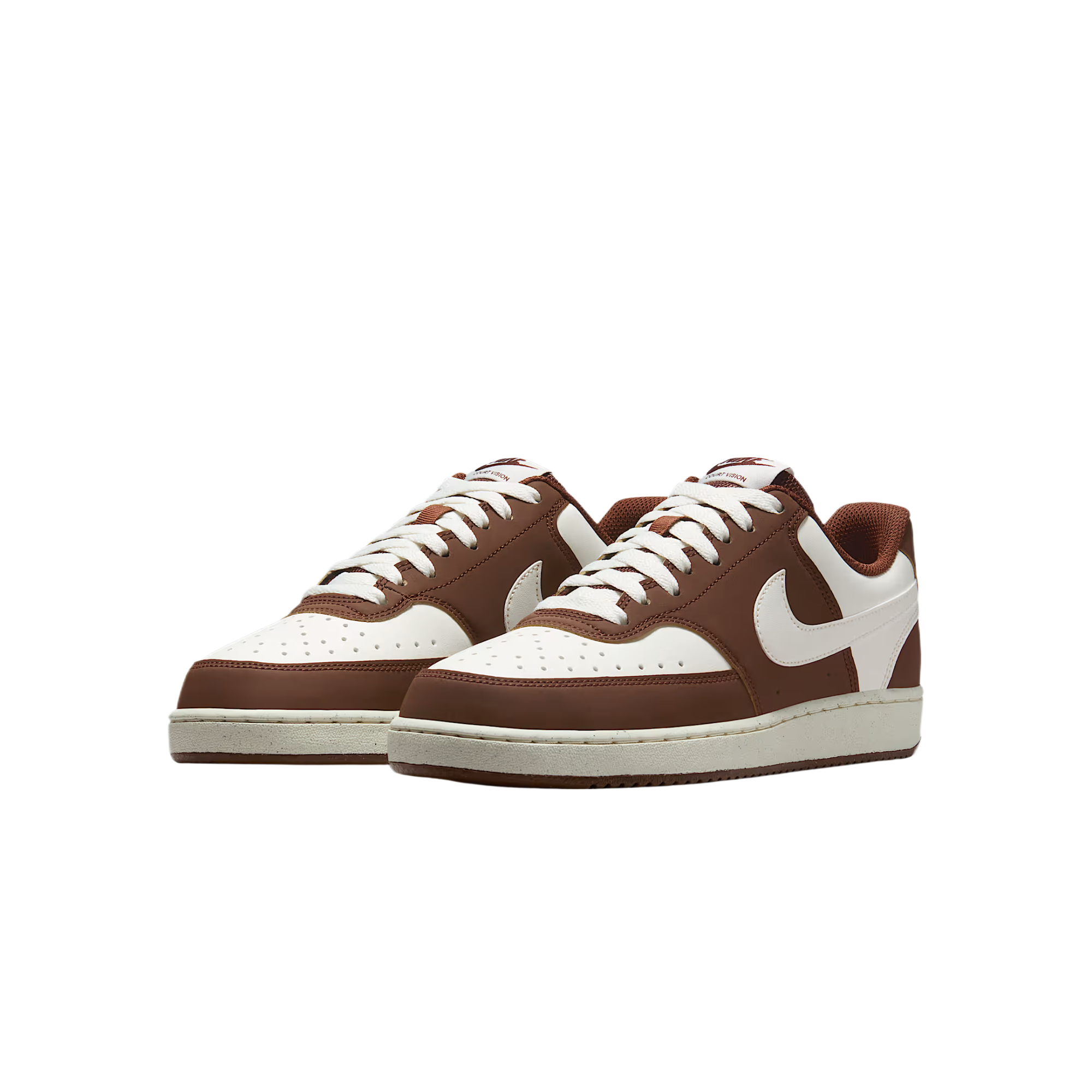 Nike Court Vision Synthetic Leather Low top Training Shoes Women’s White Brown