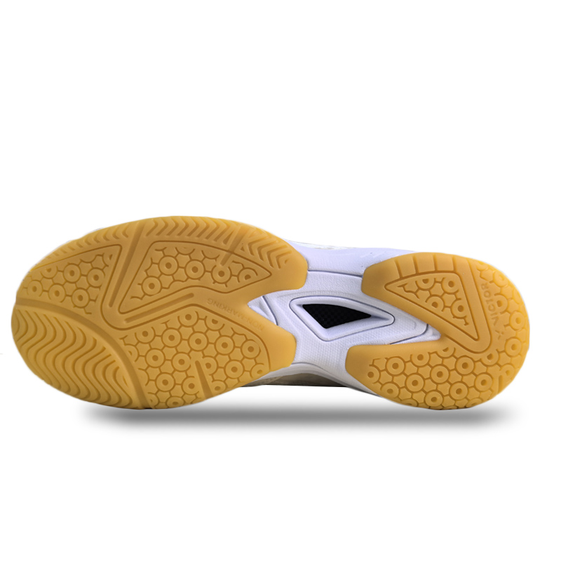 VICTOR Cushioning Slip Resistant Abrasion Resistant Low top Badminton Shoes Unisex Ecru