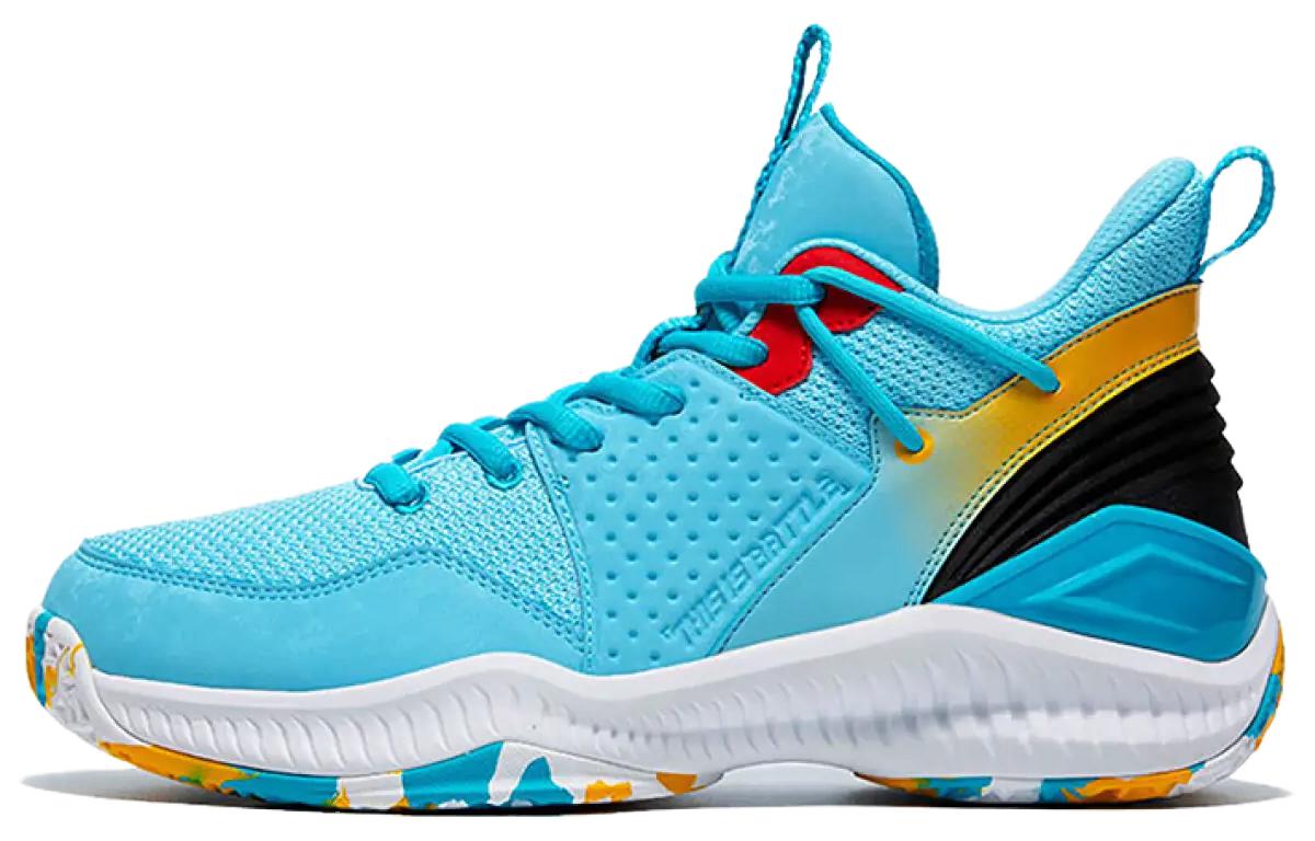 QIAODAN Cushioning Abrasion Resistant Slip Resistant Lightweight Low top Basketball Shoes Men’s Sky Blue