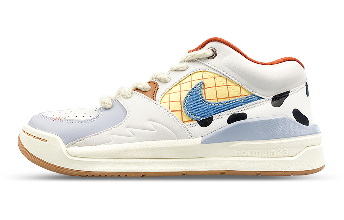 Jordan Stadium 90 Low top Basketball Shoes Women's White Blue Brown