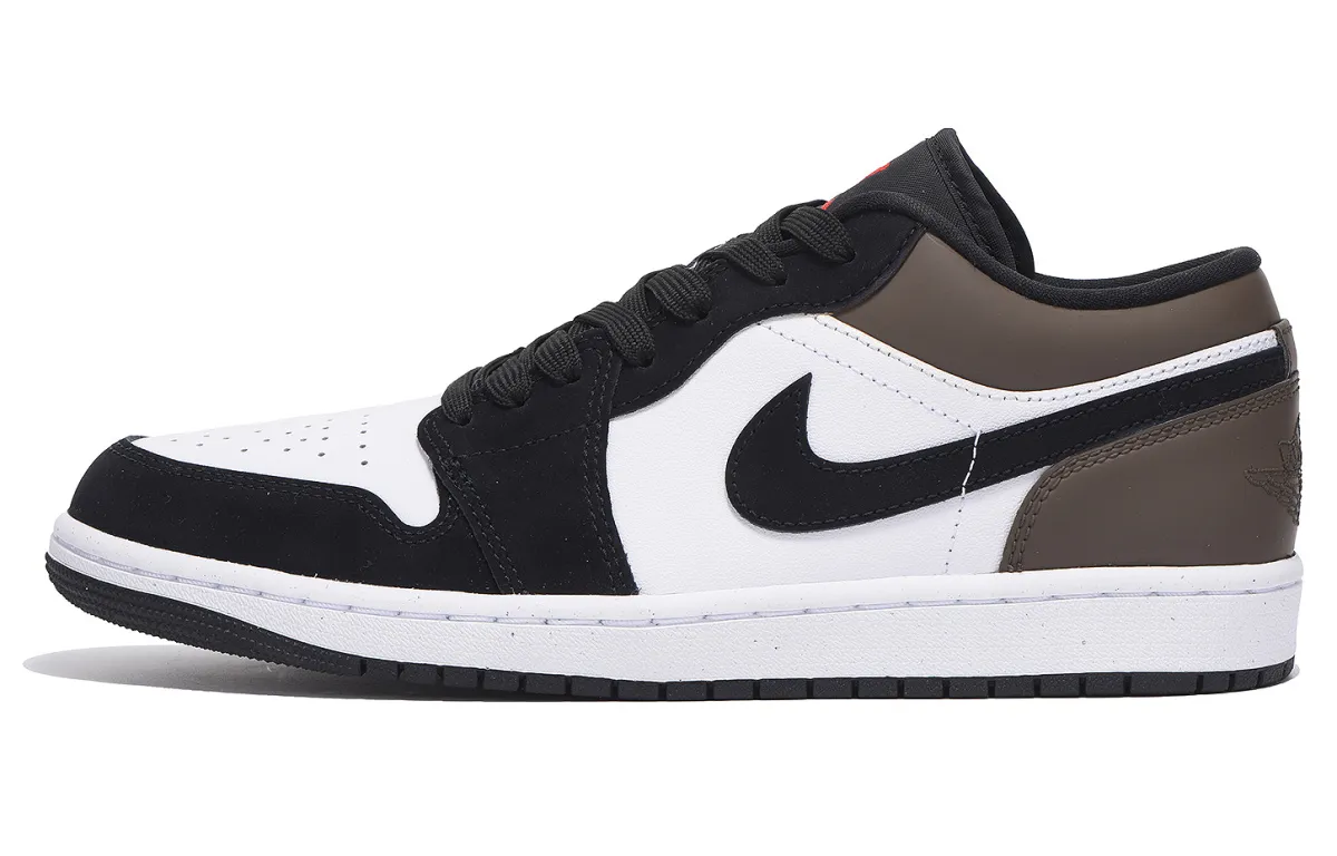 Jordan Air Jordan 1 Slip Resistant Abrasion Resistant Low top Vintage Basketball Shoes Unisex Black Brown