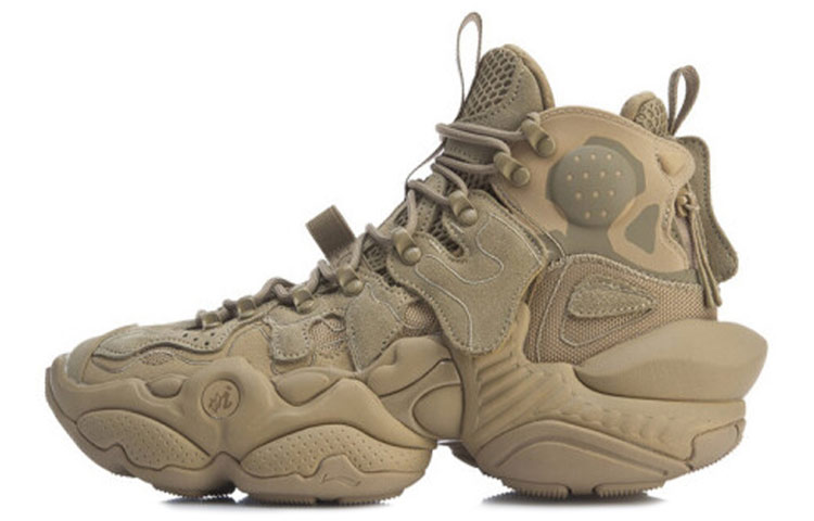 Li Ning 2019 New York Fashion Week Runway Style Slip Resistant Abrasion Resistant High top Vintage Basketball Shoes