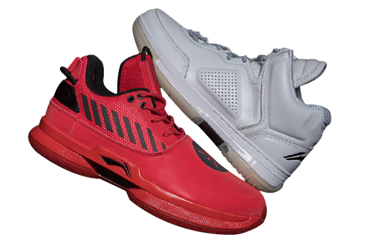Li Ning Basketball Shoes Men’s Mid Top White/Red