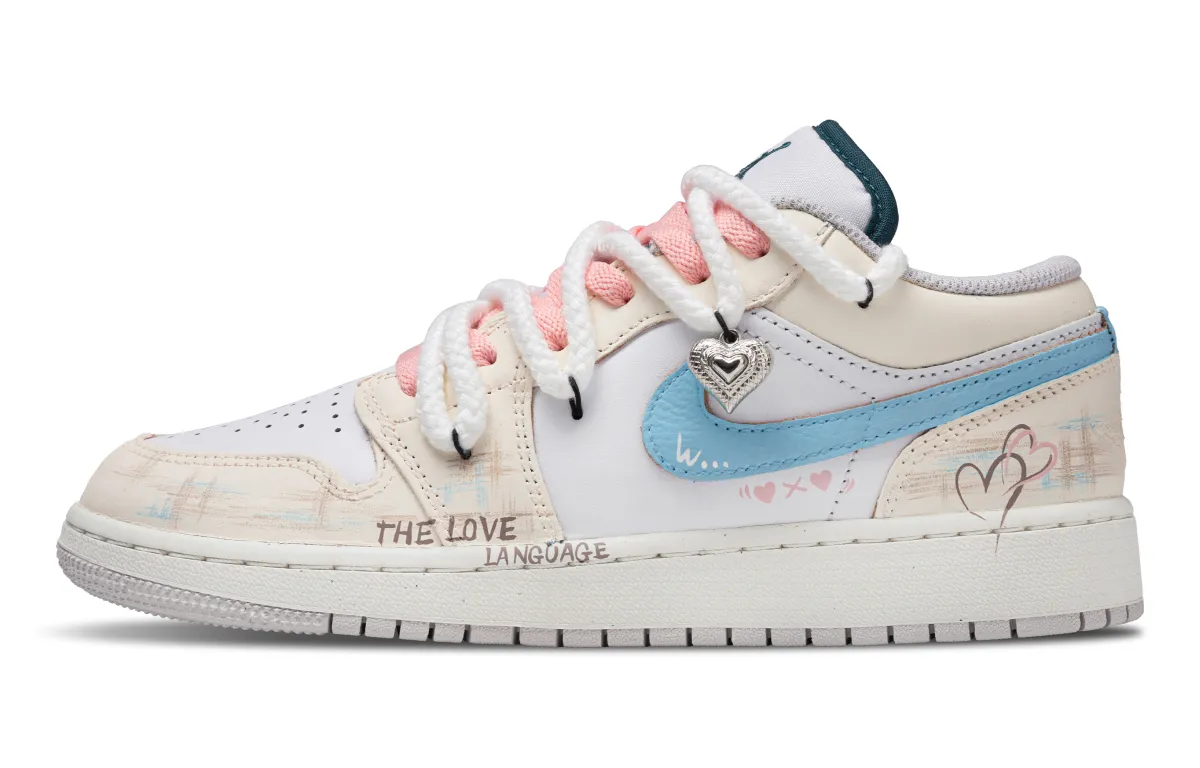 Jordan Air Jordan 1 Love Confession Slip Resistant Abrasion Resistant Slip Resistant Abrasion Resistant Low top