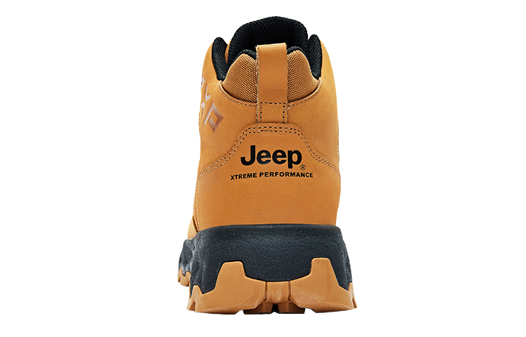Jeep Cushioning Abrasion Resistant Waterproof And Breathable Rebound Grip High top Mountaineering Shoes Unisex Camel
