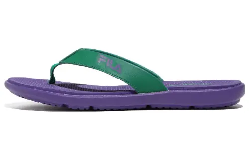 FILA Slicksong V2 Slip Resistant Abrasion Resistant Flip Flops Unisex Purple Green Korean Style