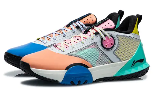 LiNing Li Ning All Day 6 Wade Series Easter Egg Yuanyang Fabric Synthetic Leather TPU Shock Absorbing Anti-Slip Wear-Resistant Breathable Wrapping Support Low-top Basketball Shoes Men's White Orange Blue