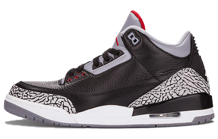 Мужские кроссовки Jordan Air Jordan 3 Retro "Black Cement" (черные) — 黑/水泥灰 — фото 1