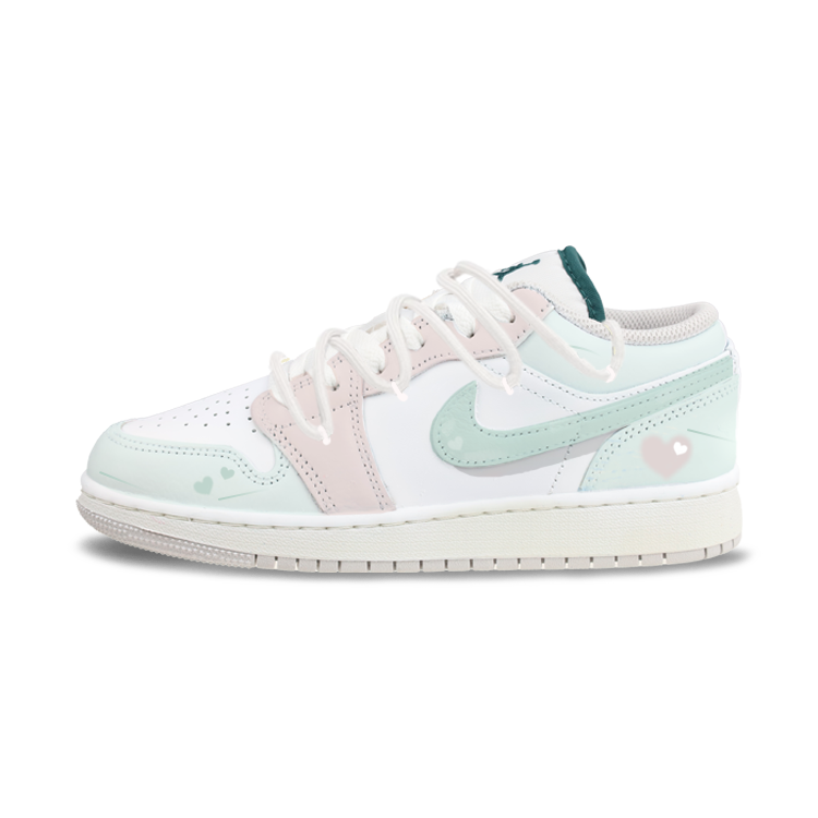 Jordan Air Jordan 1 Leather Abrasion Resistant Abrasion Resistant Low top Vintage Basketball Shoes Unisex Teal