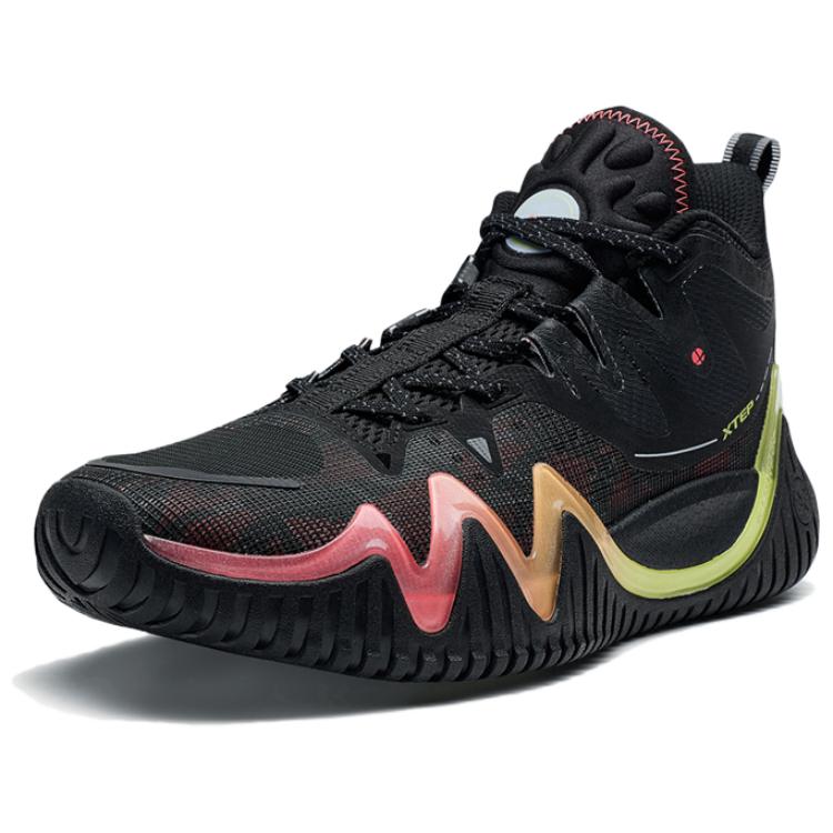 XTEP Abrasion Resistant Rebound High top Basketball Shoes Men’s Black Red Green
