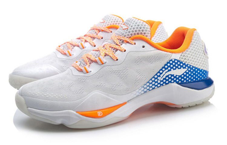 Li Ning Raid 2 Mesh Cushioning Abrasion Resistant Slip Resistant Low top Badminton Shoes Women’s Orange White