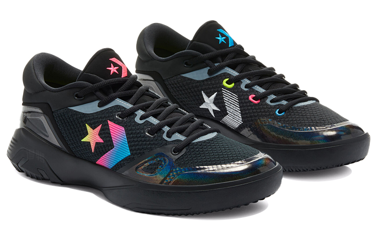 Кроссовки Converse G4 (разноцветные на черном) — 黑/彩色 — фото 3
