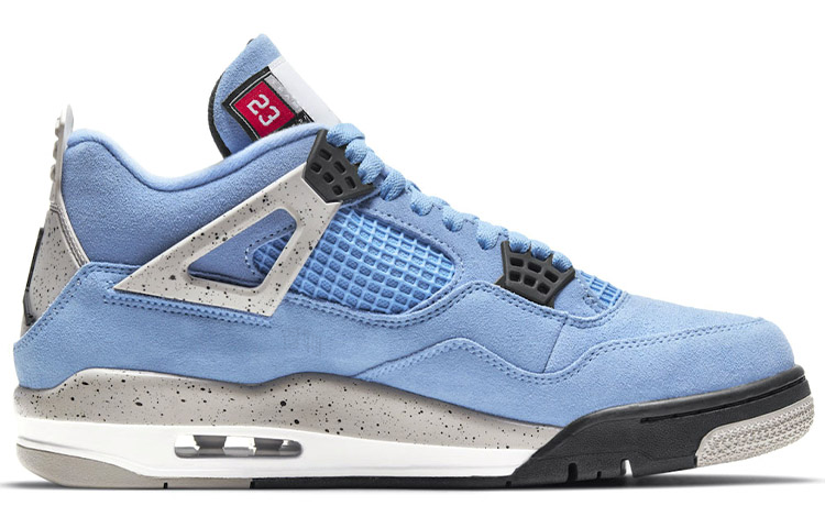 Мужские кроссовки Jordan Air Jordan 4 "University Blue" (черно-сине-белые) — Чёрный / синий / белый — фото 2