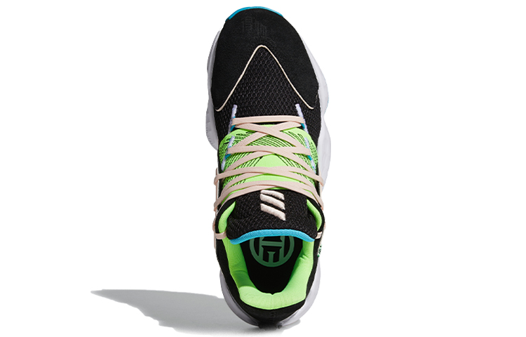 Мужские кроссовки adidas Harden Vol. 4 (черно-розово-зеленые) — 白/黑/彩 — фото 5